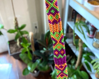 Purple Orange Green Friendship Bracelet // Handwoven