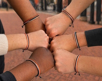 Team-Colored Friendship Bracelet – Baltimore Ravens Purple/Black and Orioles Orange/Black – Adjustable, Waterproof