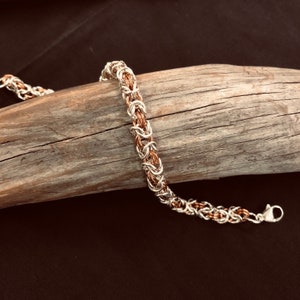 Copper and Silver Byzantine Bracelet