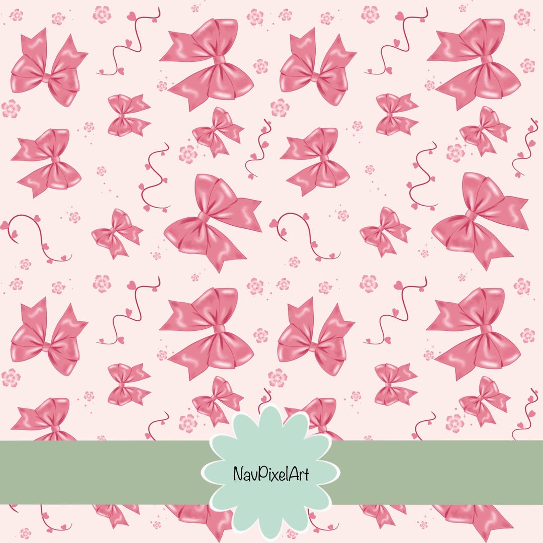 Bows and Flowers Seamless Pattern | Instant Digital Download - Etsy