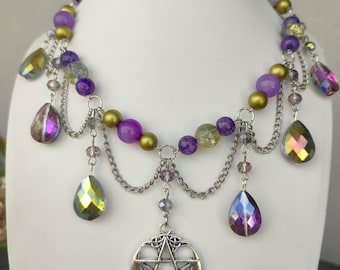 Collar con pentagrama estilo Fairycore Whimsigoth