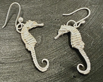 Silver seahorse earrings