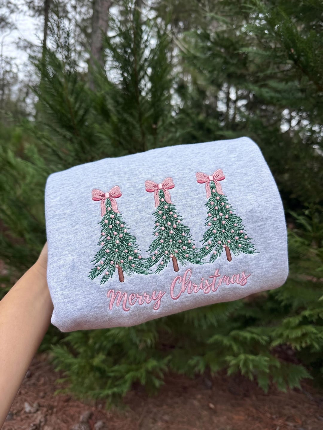 Christmas Tree Coquette Bow Embroidery Design, 4 Sizes, Instant ...