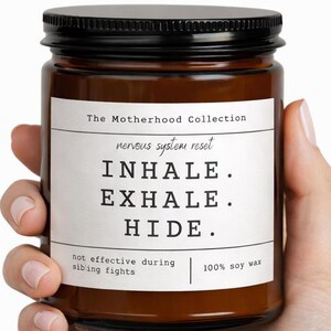 Funny Mom Soy Candle | Nervous System Reset | Amber or Clear Jar (9oz or 4oz)