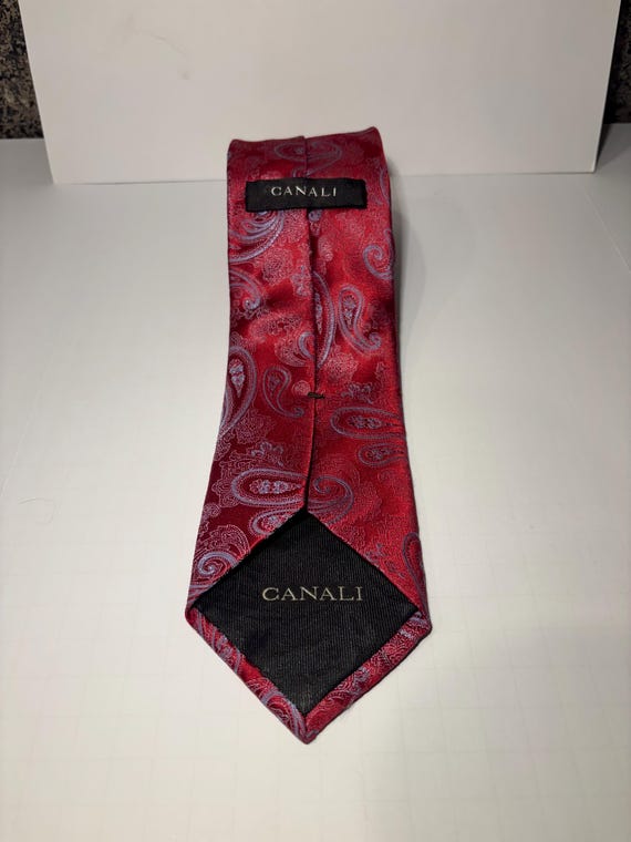 Canali Red Paisley Silk Tie – Made in Italy Designer Neckwear