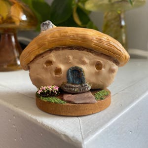 Honeystone Cottage of Willow Glen | Handmade Miniature English Cottage | Cottagecore Deco | Fairy Garden Cottage | One of a Kind Collectible