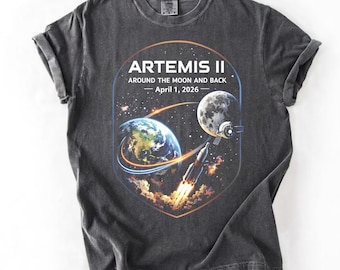 Color Comfort Artemis II Rocket Launch Shirt, Artemis 2 Journey Around the Moon Tee, Space Exploration Shirt, Moon Mission Fan Gift