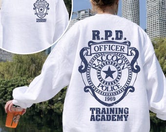 Resident Evil RPD Training Academy Sweatshirt, Leon Kennedy Horror Game Merch