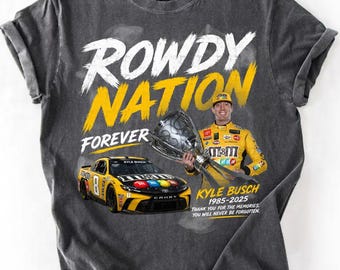 Kyle Busch T-Shirt, Rip Rowdy T-Shirt, Tribut Kyle Racing Fan Unisex T-Shirt, In Memory Motorsport Grafik-T-Shirt