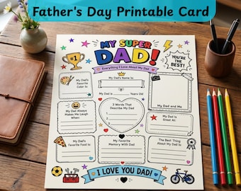 Father’s Day Coloring Page | All About My Dad Printable Activity for Kids