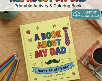 All About My Dad Activity Book for Kids | Father’s Day Printable | PDF Download