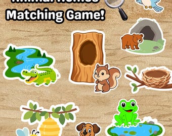 Animal Homes Matching Game for Kids | Animal Habitat Activity | Preschool Learning Printable | Instant Download