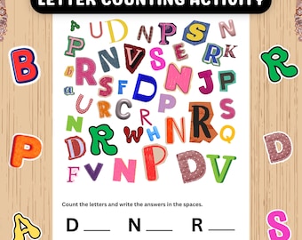 I Spy Letters Activity | Alphabet Recognition Game | Preschool ABC Worksheet Printable | Instant Download