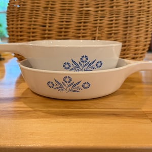 Vintage Corningware Blue Pattern Pot and Pan Set