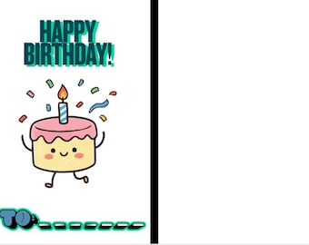 ¡Tarjeta de feliz cumpleaños! De temática minimalista.