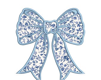 Coquette Bow Applique Embroidery Design | Side Bow Machine Embroidery File for Baby Kids Shirts | Girly Aesthetic Stitch Download