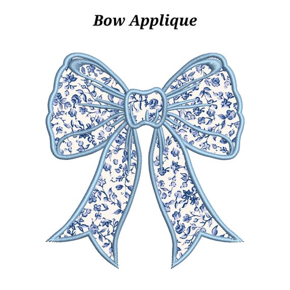 Coquette Bow Applique Embroidery Design | Side Bow Machine Embroidery File for Baby Kids Shirts | Girly Aesthetic Stitch Download