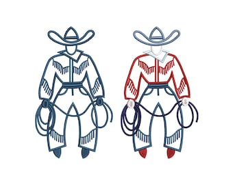 Zestaw modnych wzorów do haftu kowbojskiego rodeo | Zestaw 2 plików do haftu maszynowego kowbojskiego w stylu western