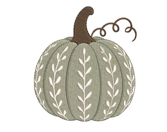 Pumpkin Embroidery Design | Vintage Autumn Fall Machine Embroidery File | Thanksgiving Decor Instant Download