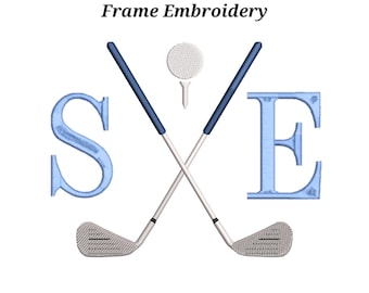 Golf Tee Monogramm Rahmen Stickdatei | Sportvereine Stickdatei für die Maschine