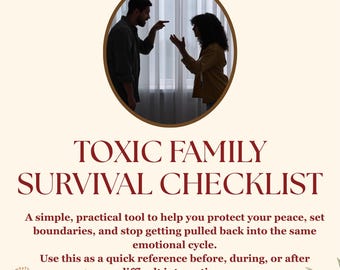 Toxic Family Survival Checklist | Boundary Setting Guide for Toxic Parents, Siblings & Family Members | Printable PDF | Protect Your Peace
