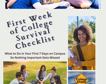 First Week College Survival Checklist | Freshman Campus Organizer (PDF Download)