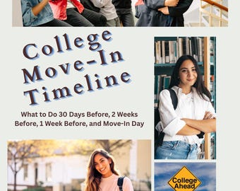 College Move-In Timeline Checklist | Dorm Planner (Digital Download)