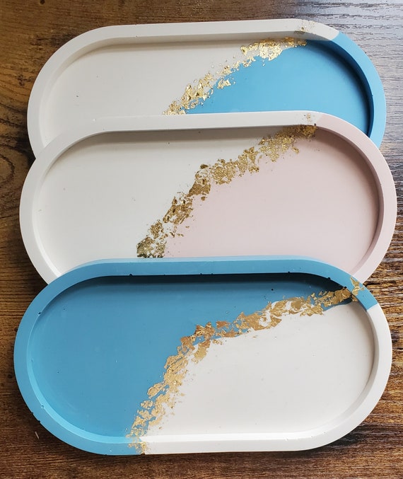 Trinket tray | Multiple Colors Available | Gold Leaf