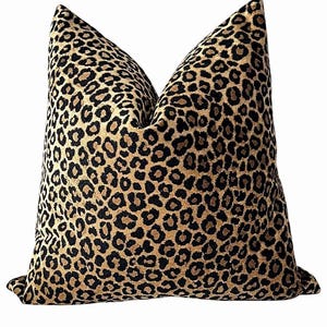 Leopard Print Pillow Cover, Neutral Animal Throw Accent Pillow