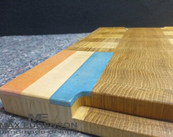 High-tech Handmade Oak End Grain Cutting Board - Netherlands — Unique Kitchen Gift - 40-43x30x4cm