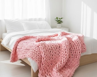 Grobstrick Decke: 100% Baumwolle Decke