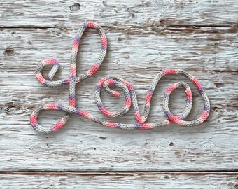 Handcrafted Fiber Wire Name Sign, Boho Script Word Art, Nursery Decor