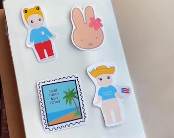 Pegatinas inspiradas en Bad Bunny Puerto Rico, inspiradas en Sonny Angel