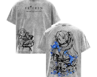 Vintage Frieren  Beyond Journey’s End Season 2 Washed T-Shirt, SweatShirt, Hoodie Heavy Cotton Oversized Print T-Shirt, Gift for Fans Anime