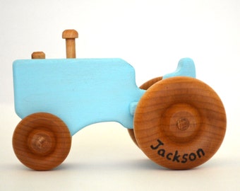 Personalized Baby Blue Toy Tractor