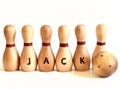Wooden Toy - Personalized Bowling Set - Waldorf - Natural Wood Toy For Toddlers