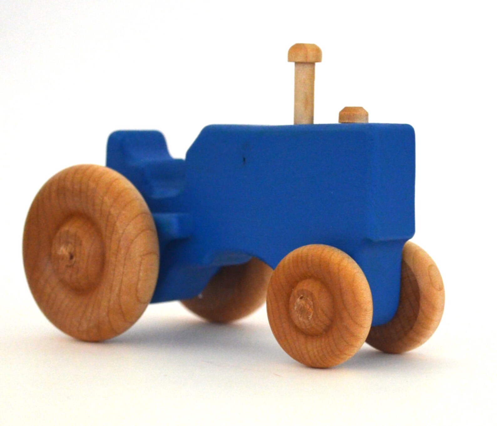 Blue Wood Toy Tractor Personalized Wooden Toy Push Toy - Etsy