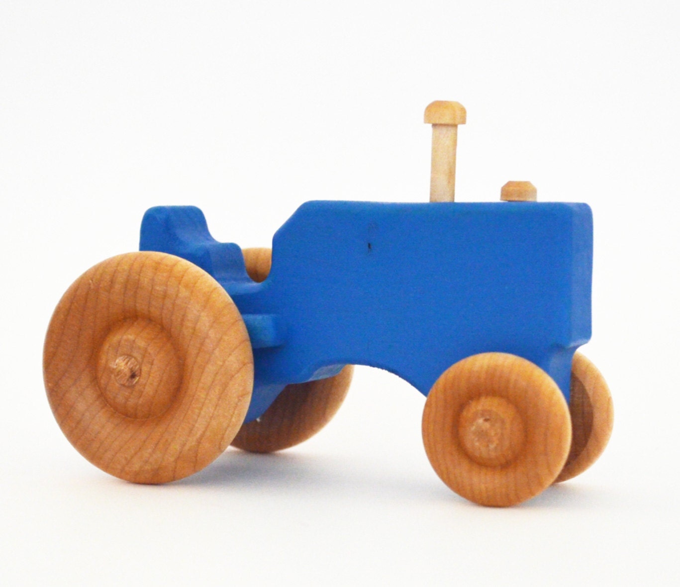 Blue Wood Toy Tractor Personalized Wooden Toy Push Toy - Etsy