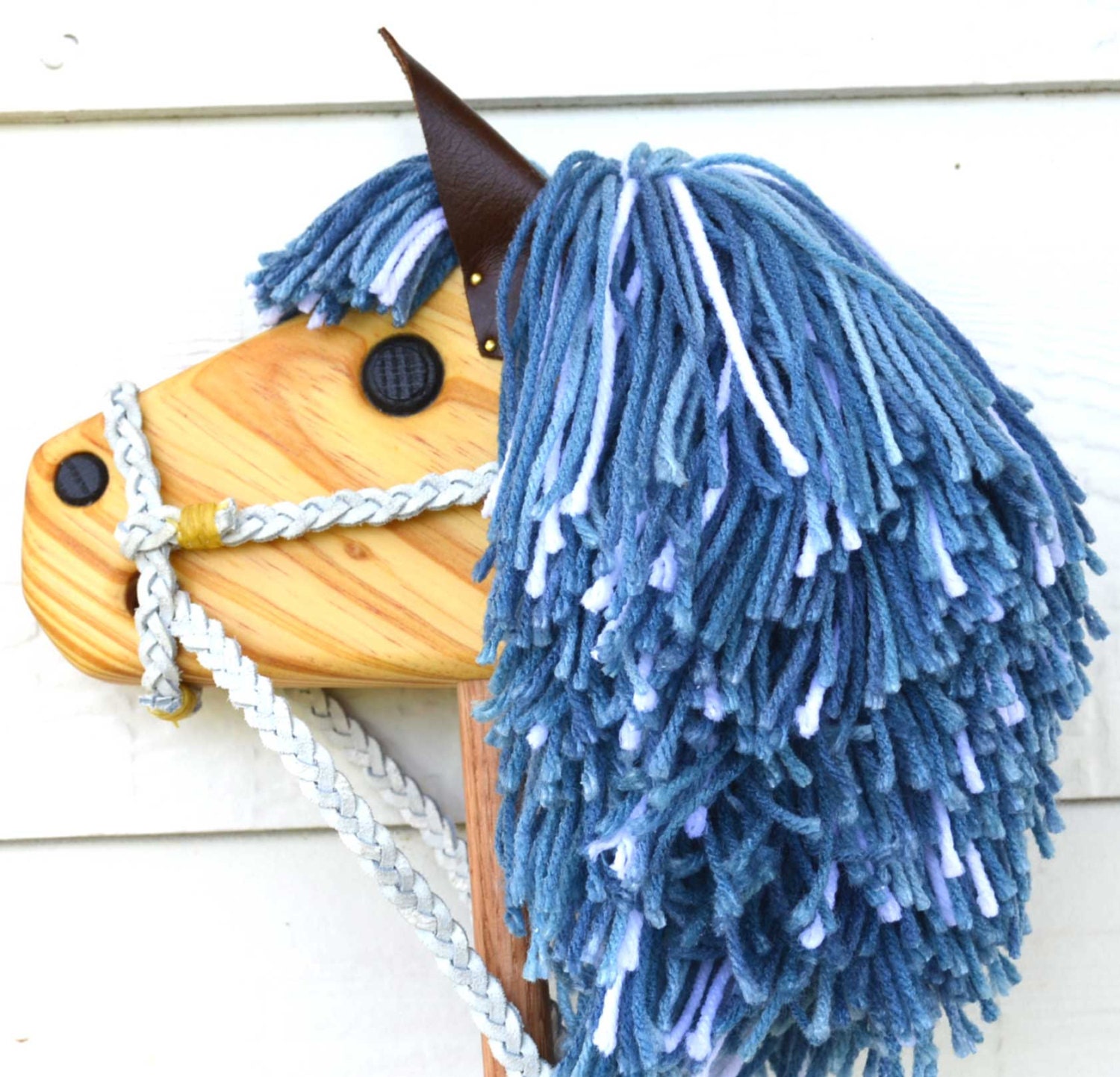 Hobby Horse Stick Horse Shades of Blue with Full Bridle Etsy