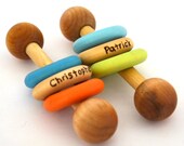 Personalized Wooden Baby RATTLE - a grasping and teething toy for babies, waldorf and montessori inspired