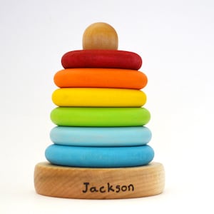 natural wooden stacking rings