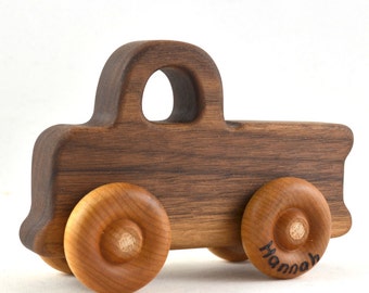 Walnut Toy Truck - an Heirloom Quality Gift for Kids and Toddlers - Stocking Stuffer