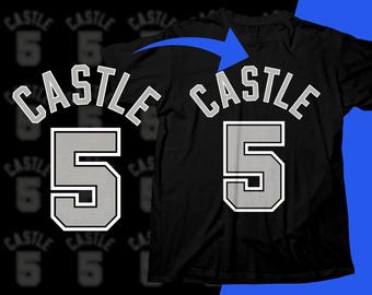 Diseño de camiseta PNG de jugador de baloncesto: Diseño gráfico de sublimación de Stephon Castle con semitonos (descarga digital).