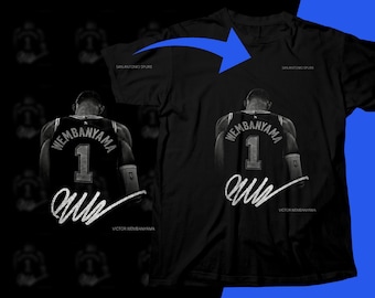 Diseño de camiseta PNG de Wembanyama, camiseta gráfica de sublimación con diseño de jugador de baloncesto Hafltone (descarga digital PNG) DTF