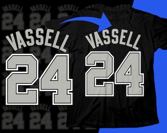 Diseño de camiseta PNG de jugador de baloncesto: Sublimación gráfica de camiseta con diseño de semitonos de Vassell (descarga digital).