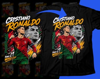 Diseño de camiseta PNG de jugador de fútbol: Camiseta con diseño de semitonos de Ronaldo para sublimación (descarga instantánea).