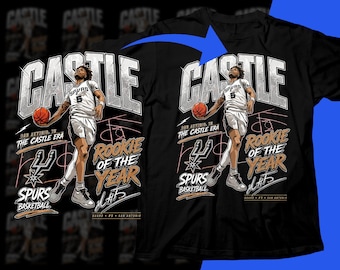 Diseño de camiseta PNG de jugador de baloncesto: Diseño gráfico de sublimación de Stephon Castle con semitonos (descarga digital)