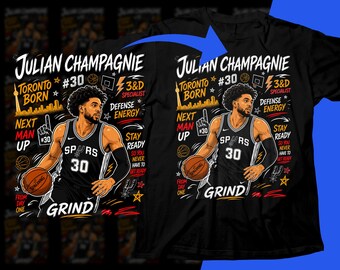 Diseño de camiseta PNG de jugador de baloncesto: Camiseta con diseño de semitonos de cómic Champagnie para sublimación (descarga digital)