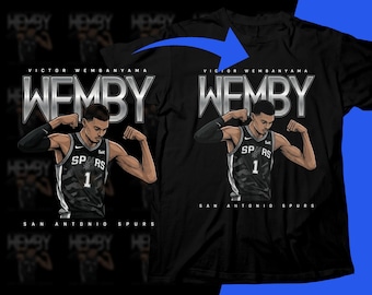 Diseño de camiseta PNG de Wembanyama, camiseta gráfica de sublimación con diseño de jugador de baloncesto Hafltone (descarga digital PNG) DTF