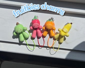Fruitbies Charms | Handmade | Polymer Clay Keychain | Fruit Characters charms | Custom